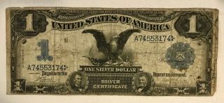 Rare $1 Black Eagle Silver Certificate Large Size Note - Series 1899