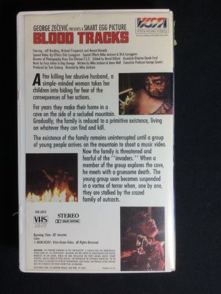 Blood Tracks 1985 Very Rare Clam Shell Horror Slasher VHS Vista SEE STORE 3