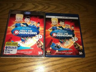 Disney Meet The Robinsons 3d Blu - Ray Dvd 3 Disc Rare Oop Lenticular Slipcover