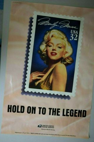 Usps Marilyn Monroe Promotional 32c Stamp Poster Rare 1995 Post Office 24 " X 36 "