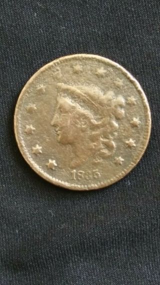 1835 Usa 1 Cent Coin Small 8 Small Stars Variety Rare Hard To Find