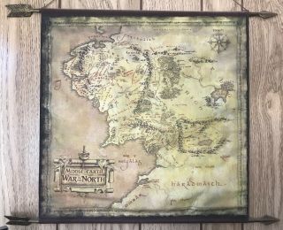 Lotr Middle Earth Fabric Map Lord Of The Rings War In The North Collectible Rare