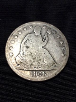 1866 - S Seated Liberty Half Dollar Coin Rare Date