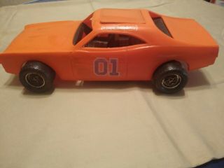 Vintage General Lee Dukes Of Hazzard Orange Plastic Car.  Made In Usa.  Rare