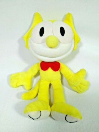 Rare Felix The Cat Yellow Japan Banpresto 1998 Plush Doll Stuffed Toy 7.  5 "