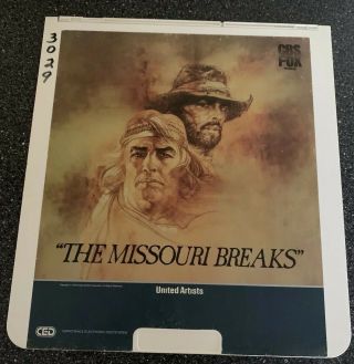 Vintage “the Missouri Breaks” Movie Ced Selectavision Video Disc Rare Brando