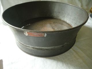Antique Primitive Tin R H White & Co Boston Grain Sifter? Gold Pan? - Vgc,  Rare