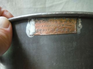Antique Primitive Tin R H White & Co Boston Grain Sifter? Gold Pan? - VGC,  Rare 2