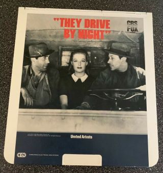 Vintage “they Drive By Night” Movie Ced Selectavision Video Disc Rare