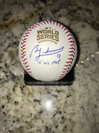 Ben Zobrist Autographed Baseball Chicago Cubs World Series Mvp Of 18 Rare