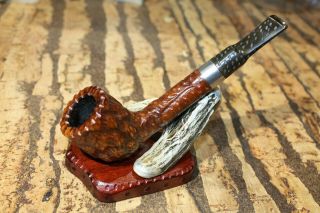 Rare - Engraved " Suffolk " Algerian Briar Smoking Pipe