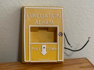 Rare Pyrotronics Pyr - A - Larm Ms - 501 Evacuation Alarm Fire Pull Station Yellow