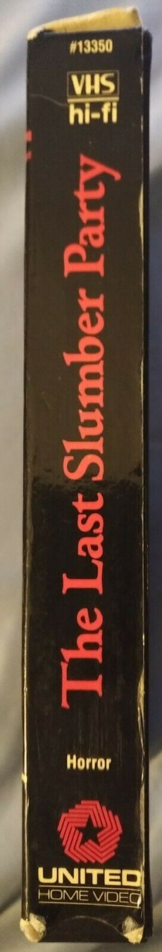 The Last Slumber Party - VHS 1988,  RARE United Home Video label,  horror 2