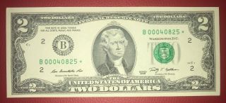 2009b Star Note $2 Two Dollar Bill (york) B00040825,  Au/cu,  Rare