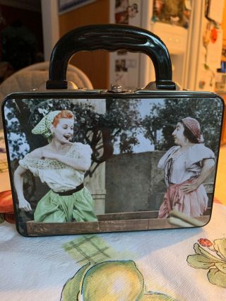 I Love Lucy 2 Sided Metal Tin Lunch Box Stomping Grapes & Vitameatavegamin Rare