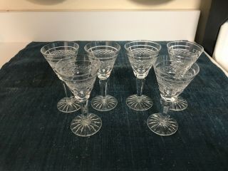 Set 6 Rare Waterford 3 7/8 " Rossmore Cut Crystal Cordial Shot Glasses Stems