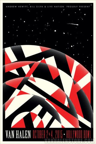 Van Halen Hollywood Bowl Lithograph Poster -,  Rare Official Collectible