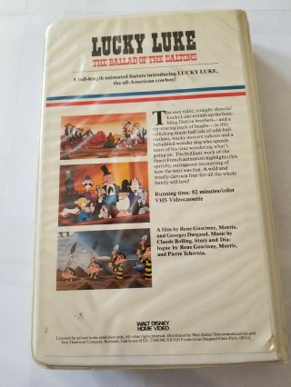Walt Disney Lucky Luke The Ballad Of The Daltons VHS 851VS White Clam Rare 1980s 2