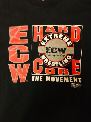 True Vintage 90’s Ecw T - Shirt,  Size Xl Wcw Very Good Fueled By Revenge Very Rare