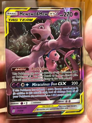 Pokemon Unified Minds Mewtwo & Mew Gx 71 Rare Mint/nm 3 Of 3