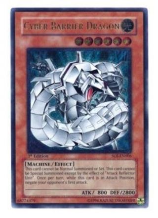 Yu - Gi - Oh Cyber Barrier Dragon Ultimate Rare 1st Edition Played Soi - En006