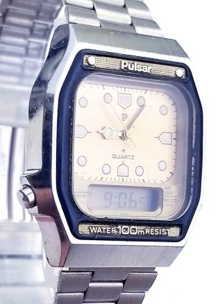 RARE,  UNIQUE Men ' s Vintage Analog - Digital Watch PULSAR Y652 - 5030 4