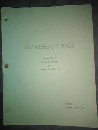 Rare 1975 Screenplay Breakheart Pass.