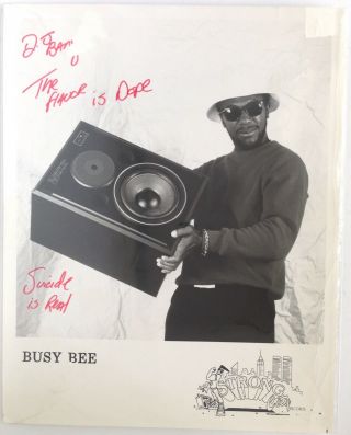 Busy Bee Very Very Rare 1987 Press Promo Photo Acceptable W/writing