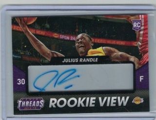 Julius Randle 2014 - 15 Panini Threads Auto Rc Rookie View Rare Sp Lakers