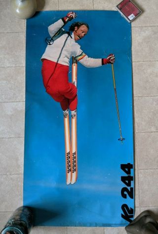 Rare 70s Jim Stelling K2 Performers Poster Skiing Sun Valley Christmas Bowl