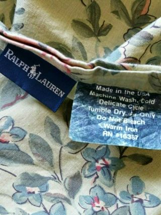 2 Rare Ralph Lauren Meade Green Floral Ruffled Standard Pillow Shams Irish Maura 7