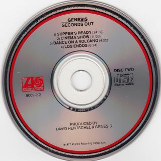 Genesis - Seconds Out 2 CD 1990 ATLANTIC 9002 - 2 EARLY PRESS RARE 4