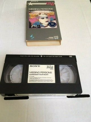 Rare Vhs Tape - Missing Persons " Surrender Your Heart " Video 45 - Oop