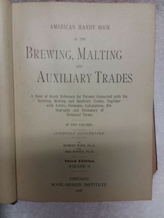 VARY RARE 1908 BREWING AND MALTING VOL 1 AND 2 AWESOME 3