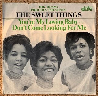 Rare Soul - The Sweet Things - Picture Sleeve - 1966 Promo - Date 1504