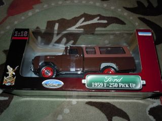 1959 Ford F - 250 4x4 Pick Up.  1:18 Scale Die Cast By Yat - Ming.  Rare Brown Color