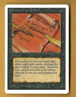 Magic The Gathering Unlimited Edition Contract From Below Mtg Light Play