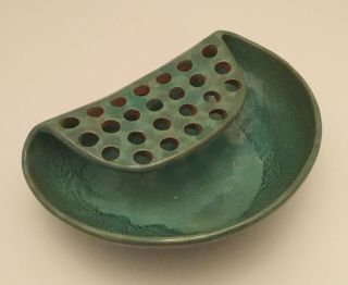 Nita Desbarres Flower Frog Bowl Canadian Studio Pottery Pictou Nova Scotia Rare