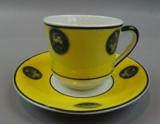 Vtg Opco Syracuse China Yellow Art Deco Demitasse Cup And Saucer Rare