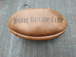 Vintage Leather Bath Rugby Club Foot Ball English Premiership Rare