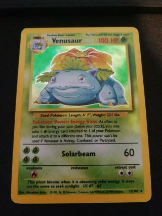 Base Venasaur Holo Set Pokemon Card 15/102 Near