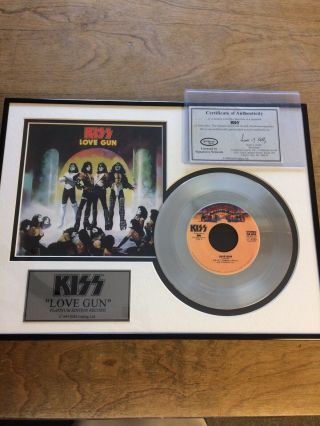 Kiss Love Gun Record Platinum Disc Album Rare Lp Frame