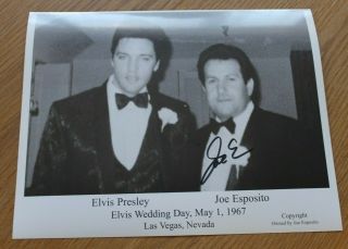 Joe Esposito & Elvis Presley Signed Personal Wedding Photo - Very Rare