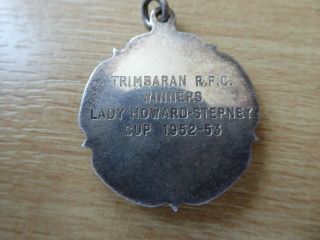 An extremely rare Llanelly Trimsaren Rugby badge fob 2