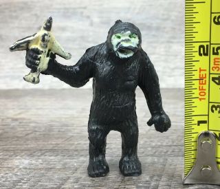Vtg Rare King Kong Gorilla Monster W/ Jet Plane Rubber Figure Hong Kong 2 1/4 "
