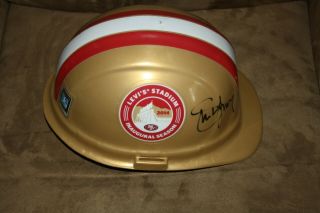 Steve Young Autograph Auto Hard Hat Commemorating Inaugural Levis Stadium Rare