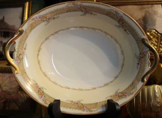 Vintage Antique Noritake Oval Dish Fine China Unknown Rare? Pattern Gold Trim
