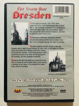 Fire Storm Over Dresden (DVD) Very Rare IHF WW2 World War II Bombing Nazi Raid, 2