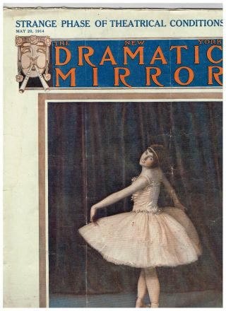 Rare The York Dramatic Mirror May 20,  1914 With Color Cover Of Natalie