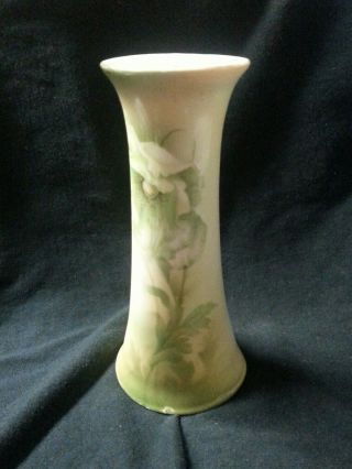 Rs Germany Hatpin Holder Hand Painted Floral Porcelain Rare 7 " Tall Fish Signed
